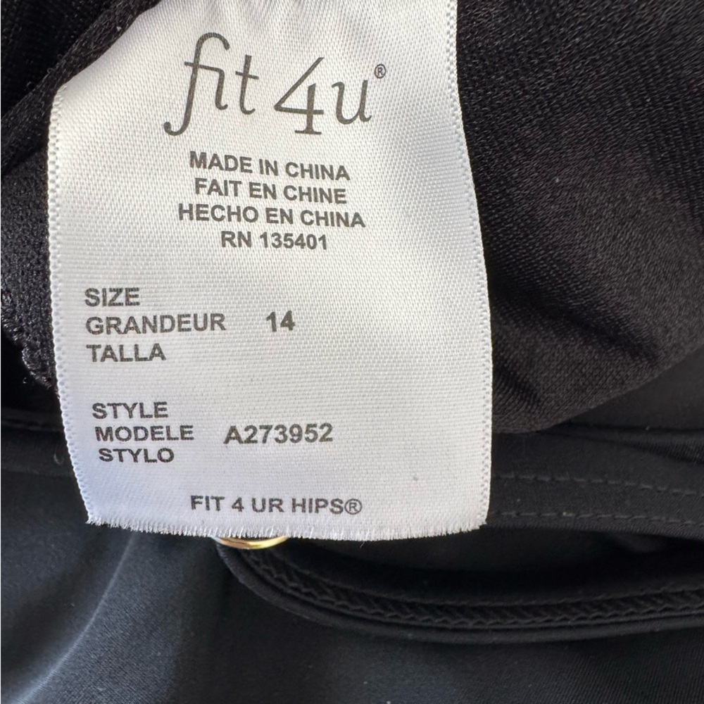 FIT4U Size 14 One Piece Black Swimsuit Romper - Picture 4 of 6